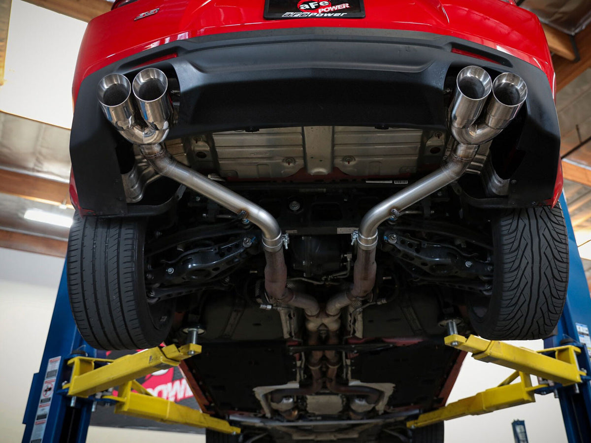 Mach Force-Xp 2-1/2 Inch 409 Stainless Steel Axle-Back Exhaust System Black Tips No Mufflers Chevrolet Camaro SS 16-24 V8-6.2L aFe Power