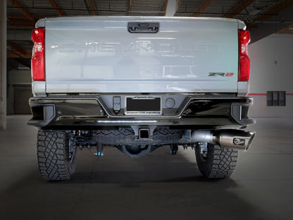 Large Bore-HD 5 Inch 409 Stainless Steel Dpf-Back Exhaust System w/ Tip GM Diesel Trucks 24-26 V8-6.6L (td) L5P aFe Power