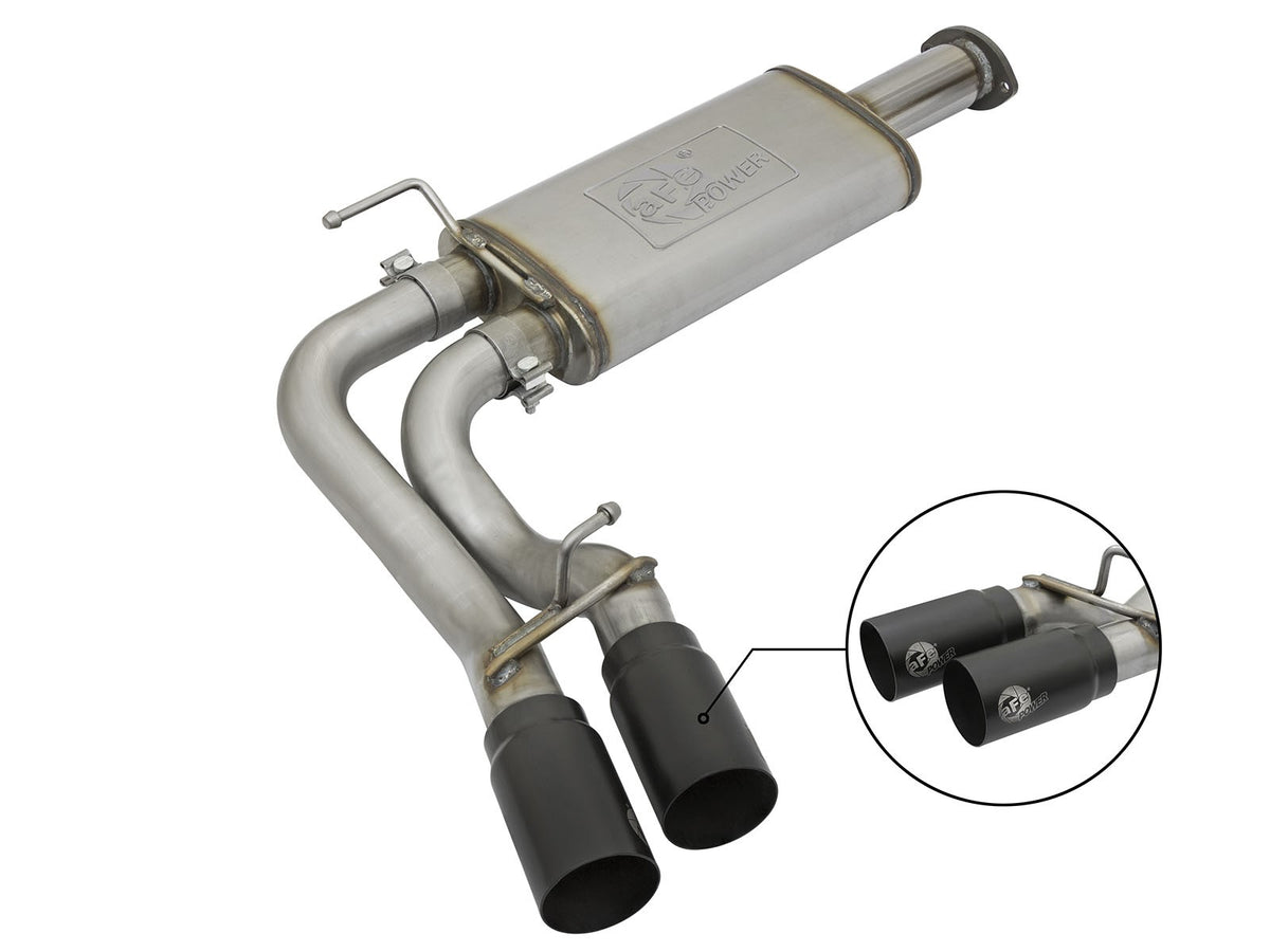 Rebel Series 3 Inch Cat-Back Exhaust System w/ Dual Mid-Side Exit Tips Toyota Tacoma 16-23 V6-3.5L aFe Power