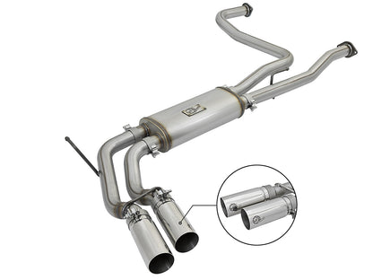 Rebel Series 3 Inch 409 Stainless Steel Cat-Back Exhaust System w/Polished Tip Nissan Titan 04-15 V8-5.6L aFe Power