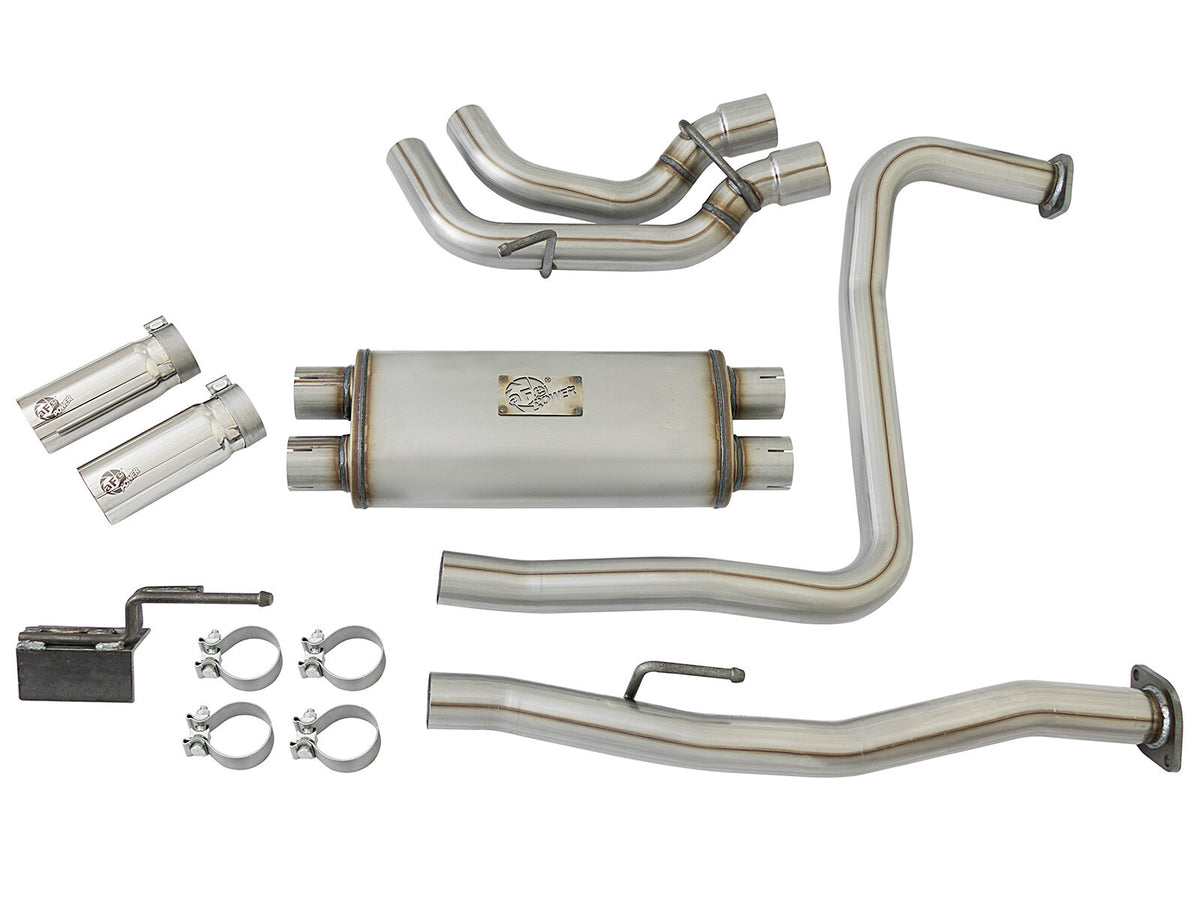 Rebel Series 3 Inch 409 Stainless Steel Cat-Back Exhaust System w/Polished Tip Nissan Titan 04-15 V8-5.6L aFe Power