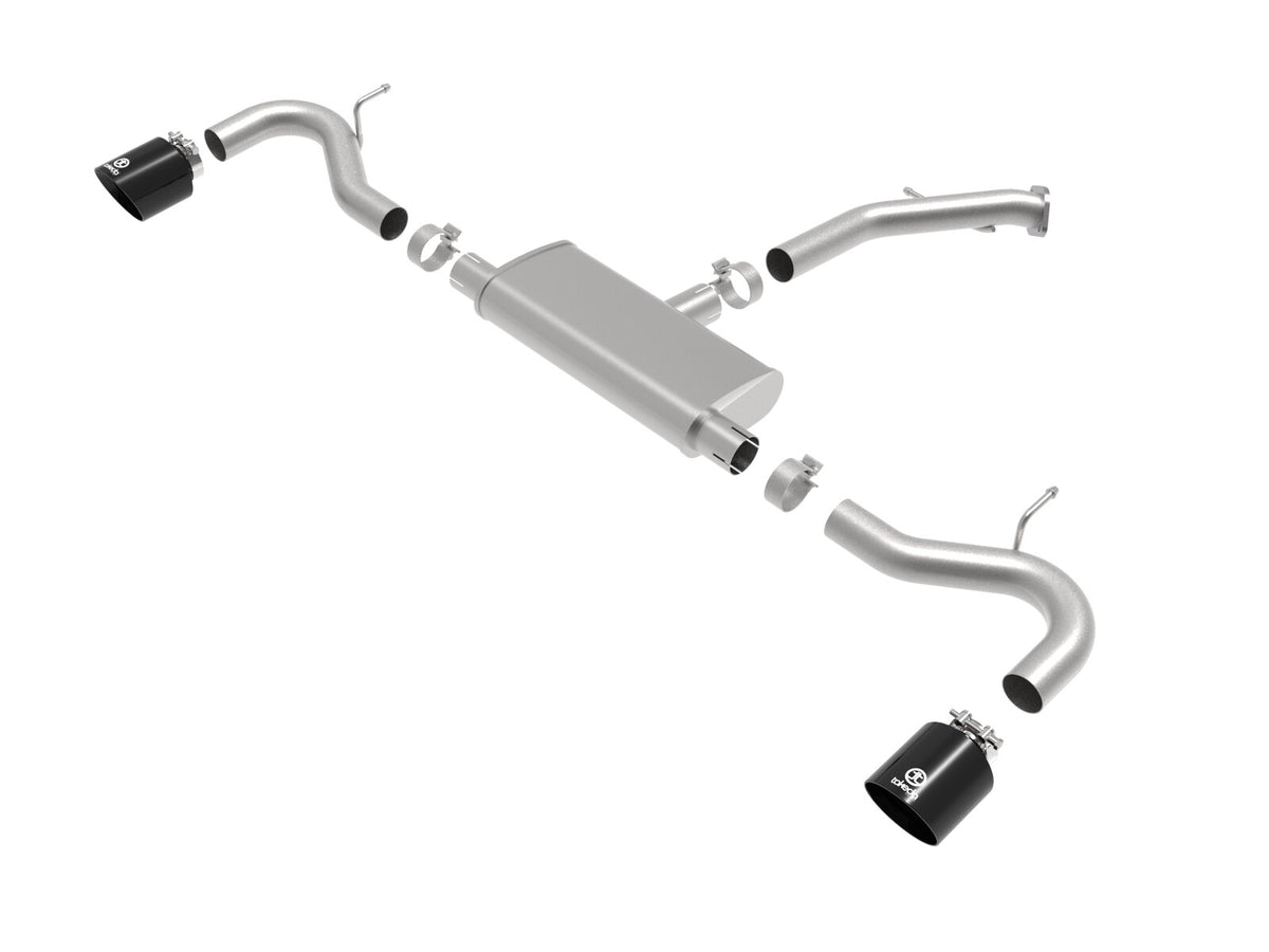 Takeda 2-1/2 Inch 409 Stainless Steel Axle-Back Exhaust w Tips Hyundai Elantra GT 18-20 L4-1.6L (t) aFe Power