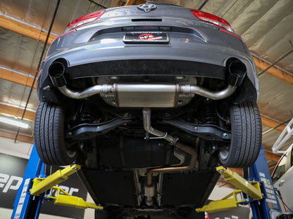 Takeda 2-1/2 Inch 409 Stainless Steel Axle-Back Exhaust w Tips Hyundai Elantra GT 18-20 L4-1.6L (t) aFe Power