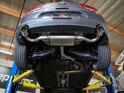 Takeda 2-1/2 Inch 409 Stainless Steel Axle-Back Exhaust w Tips Hyundai Elantra GT 18-20 L4-1.6L (t) aFe Power