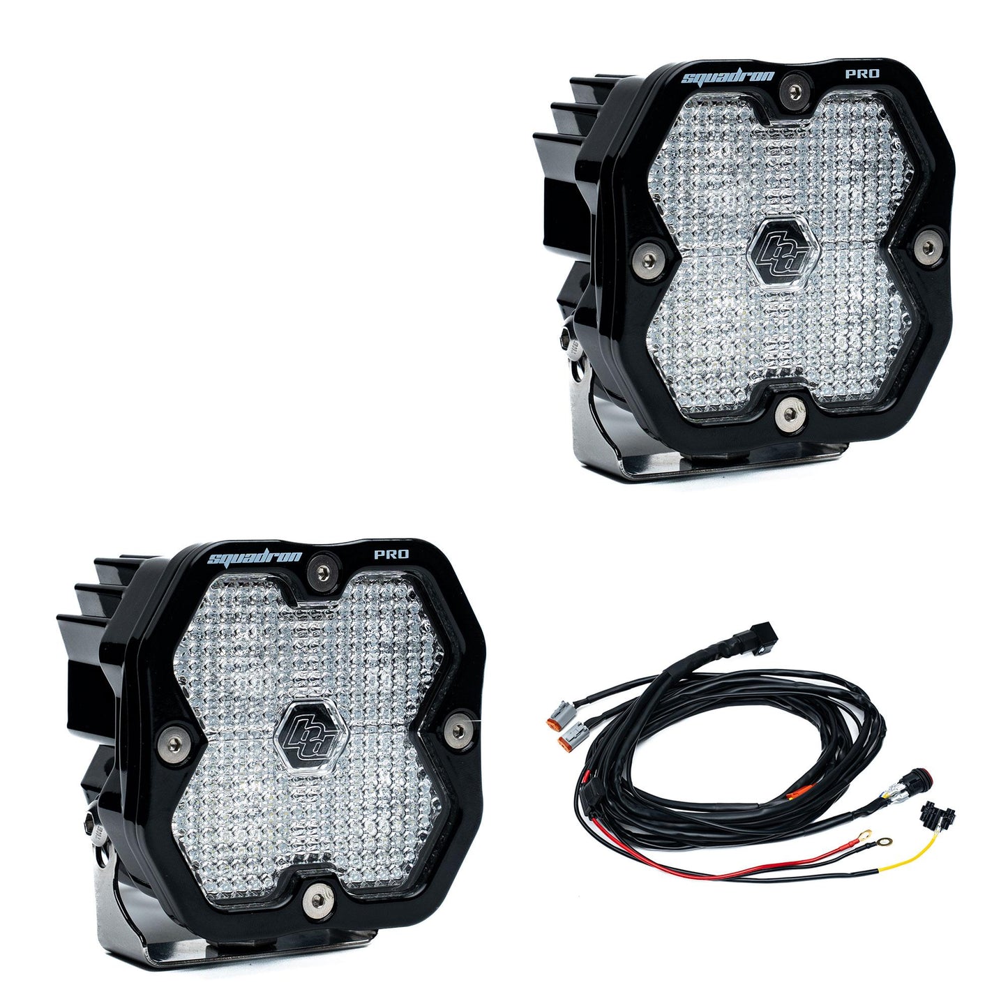 Squadron 2.0 Pro Black LED Auxiliary Light Pod Pair Universal Clear Work/Scene Baja Designs