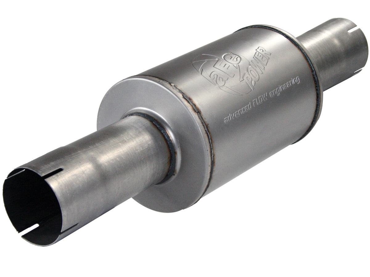 Mach Force-Xp Aluminized Steel Muffler (4 Inch ID Center/Center x 8 Inch Dia. x 30 Inch L - Round Body) aFe Power