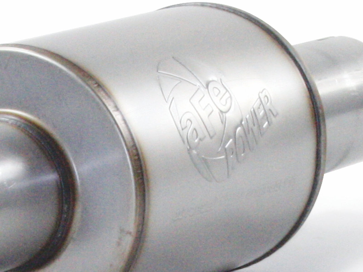 Mach Force-Xp Aluminized Steel Muffler (4 Inch ID Center/Center x 8 Inch Dia. x 30 Inch L - Round Body) aFe Power