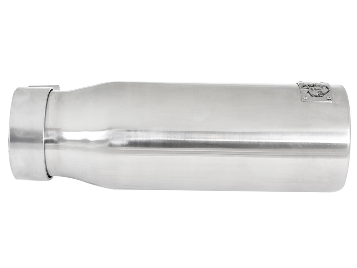 Mach Force-Xp 304 Stainless Steel Clamp-on Exhaust Tip Polished 3 Inch Inlet x 4 Inch Outlet x 12 Inch L Straight aFe Power