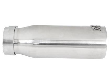 Mach Force-Xp 304 Stainless Steel Clamp-on Exhaust Tip Polished 3 Inch Inlet x 4 Inch Outlet x 12 Inch L Straight aFe Power