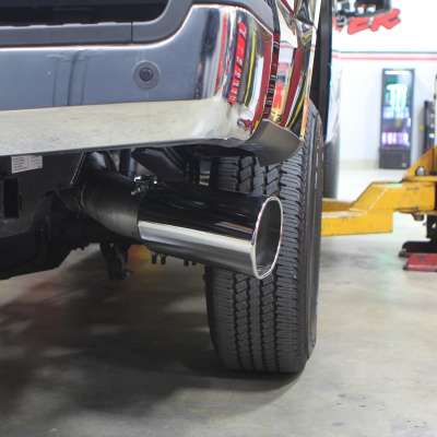 Monster Exhaust System 5-inch Single Exit Chrome Tip 2017-Present Ford F250/F350/F450 6.7L Banks Power