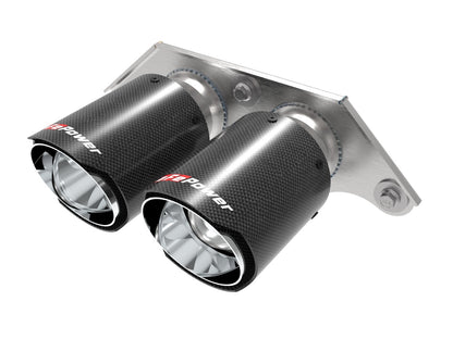Mach Force-Xp 4 Inch Carbon Fiber OE Replacement Exhaust Tips Porsche 911 GT3 14-19 H6-3.8L/4.0L aFe Power