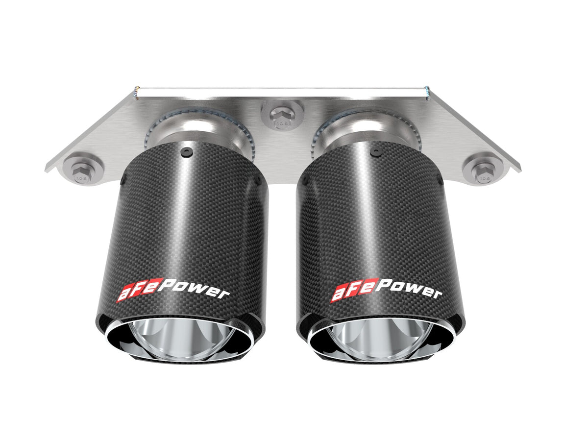 Mach Force-Xp 4 Inch Carbon Fiber OE Replacement Exhaust Tips Porsche 911 GT3 14-19 H6-3.8L/4.0L aFe Power