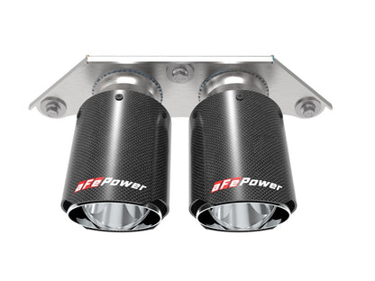 Mach Force-Xp 4 Inch Carbon Fiber OE Replacement Exhaust Tips Porsche 911 GT3 14-19 H6-3.8L/4.0L aFe Power