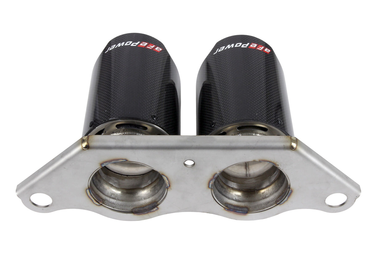 Mach Force-Xp 4 Inch Carbon Fiber OE Replacement Exhaust Tips Porsche 911 GT3 14-19 H6-3.8L/4.0L aFe Power