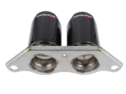 Mach Force-Xp 4 Inch Carbon Fiber OE Replacement Exhaust Tips Porsche 911 GT3 14-19 H6-3.8L/4.0L aFe Power