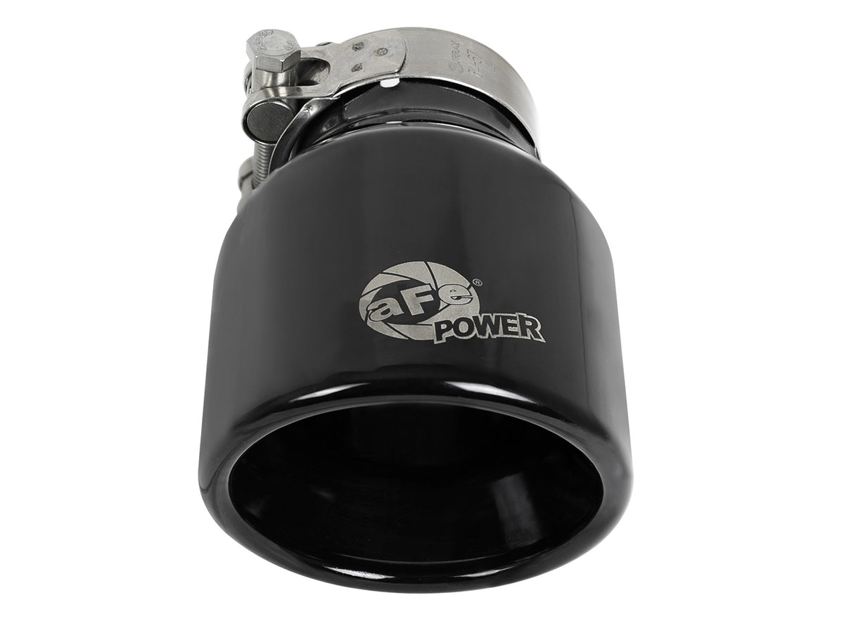 Mach Force-Xp 409 Stainless Steel Clamp-on Exhaust Tip Black 2-1/2 Inch Inlet x 4 Inch Outlet x 6 Inch L aFe Power