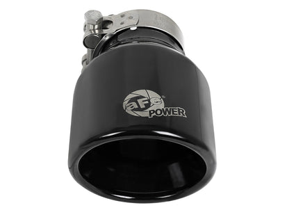 Mach Force-Xp 409 Stainless Steel Clamp-on Exhaust Tip Black 2-1/2 Inch Inlet x 4 Inch Outlet x 6 Inch L aFe Power