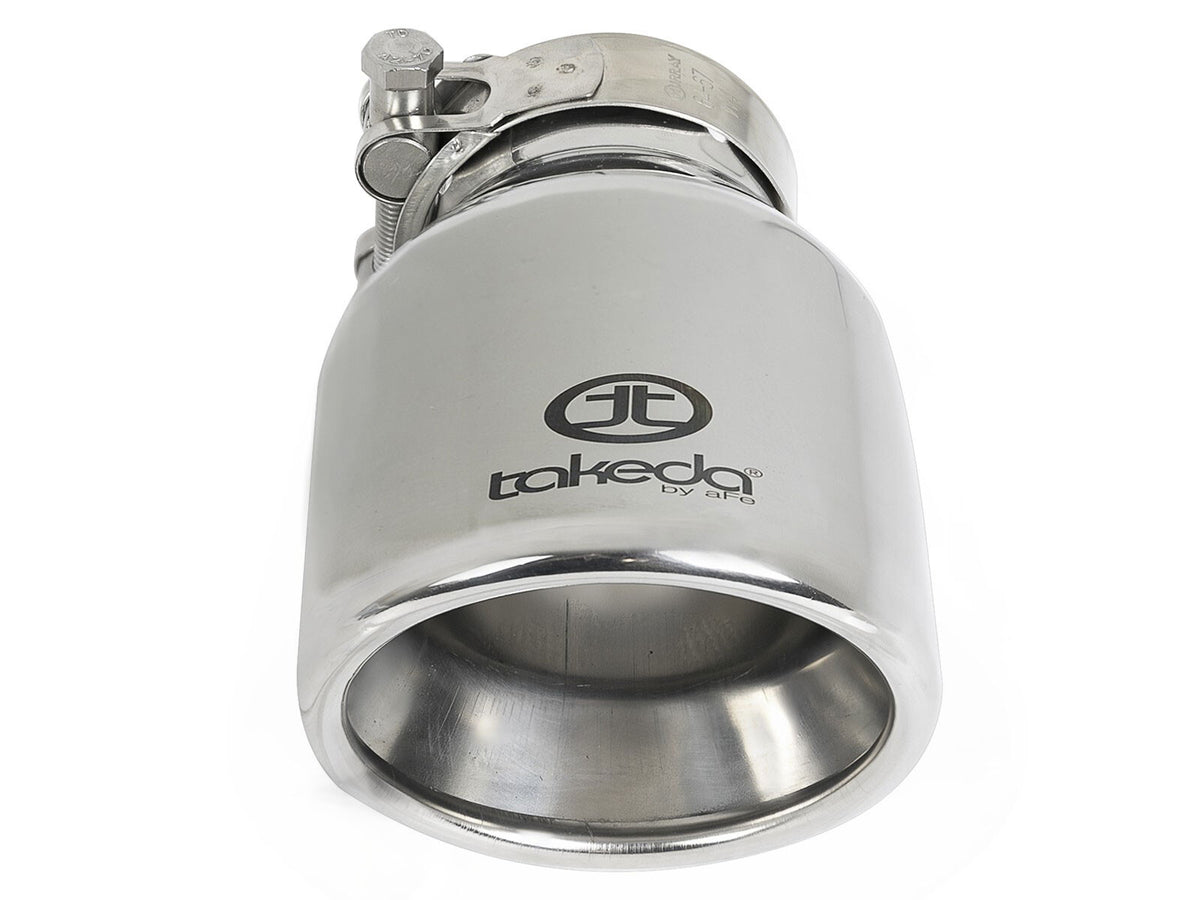 Takeda 304 Stainless Steel Clamp-on Exhaust Tip Polished 2-1/2 Inch Inlet x 4 Inch Outlet aFe Power