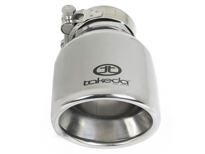 Takeda 304 Stainless Steel Clamp-on Exhaust Tip Polished 2-1/2 Inch Inlet x 4 Inch Outlet aFe Power