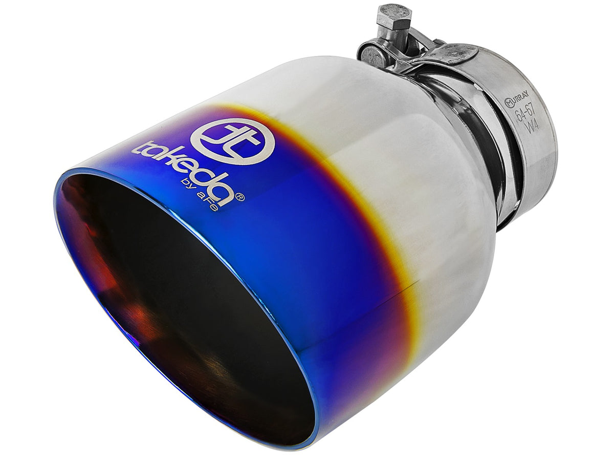 Takeda 304 Stainless Steel Clamp-on Exhaust Tip 2-1/2 Inch Inlet x 4 Inch Outlet aFe Power