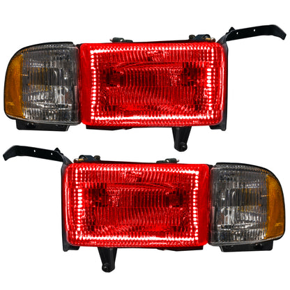 Oracle 94-02 Dodge Ram Pre-Assembled Halo Headlights - ColorSHIFT w/ Simple Controller
