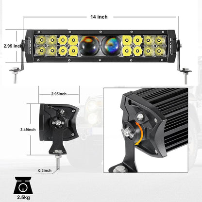 NEW 12 Inch 5D-PRO Series 12000LM Spot Beam Off Road Led Light Bar