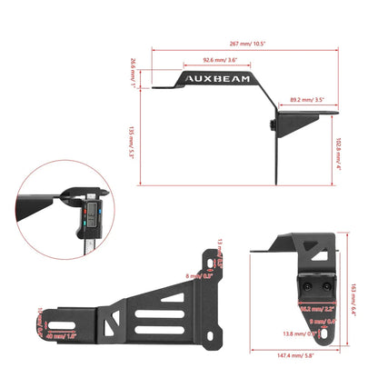 (2pcs/set) Dual A-Pillar Pods Light Mount Brackets for Jeep Wrangler JL 2018-2025