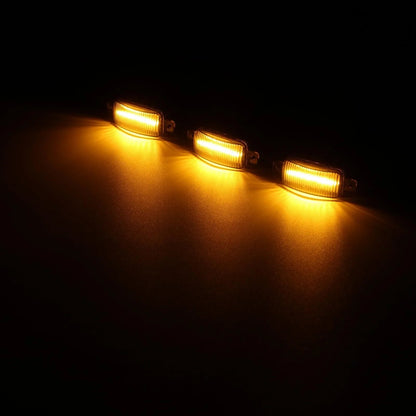 (3pcs/set)  LED Front Grille Lights Raptor Style Amber Light Fit for Chevrolet Silverado 1500 2016-2021 (Amber shell/ Smoked shell）