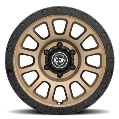 ICON Hulse 17x8.5 / 6x5.5 / 0mm / 4.75in BS Satin Bronze w/ Gloss Black Lip