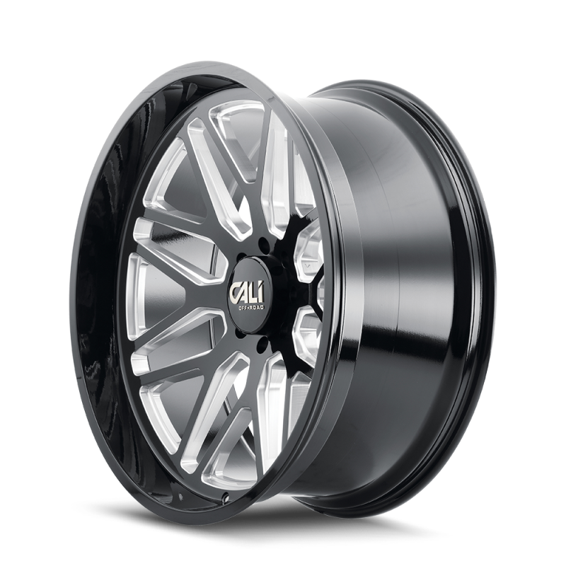 Cali Off-Road 9115 Invader 22x12 / 6x139.7 BP / -51mm Offset / 106.1mm Hub Gloss Black Milled Wheel