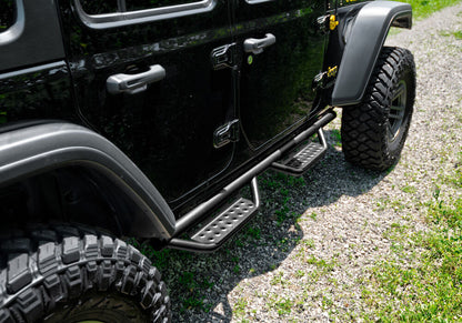 Nerf Step RS Bar Full Length (2 Steps per Side) 2018-2026 Jeep Wrangler JL 4-Door Textured Black NFab