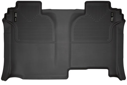 X-act Contour 2nd Seat Floor Liner For 2019-2026 Silverado/Sierra 1500/2500 HD/3500 HD Crew Cab Vehicle does not have carpeted factory storage box Husky Liners