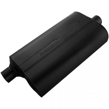 Super 50 Series Chambered Muffler Super 50 2.25 Offset In 2.25 Center Out Mild Sound Flowmaster