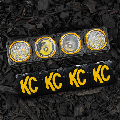 Head Light Cover Flex Era Bar 10 Inch Black/Yellow Each KC HiLiTES