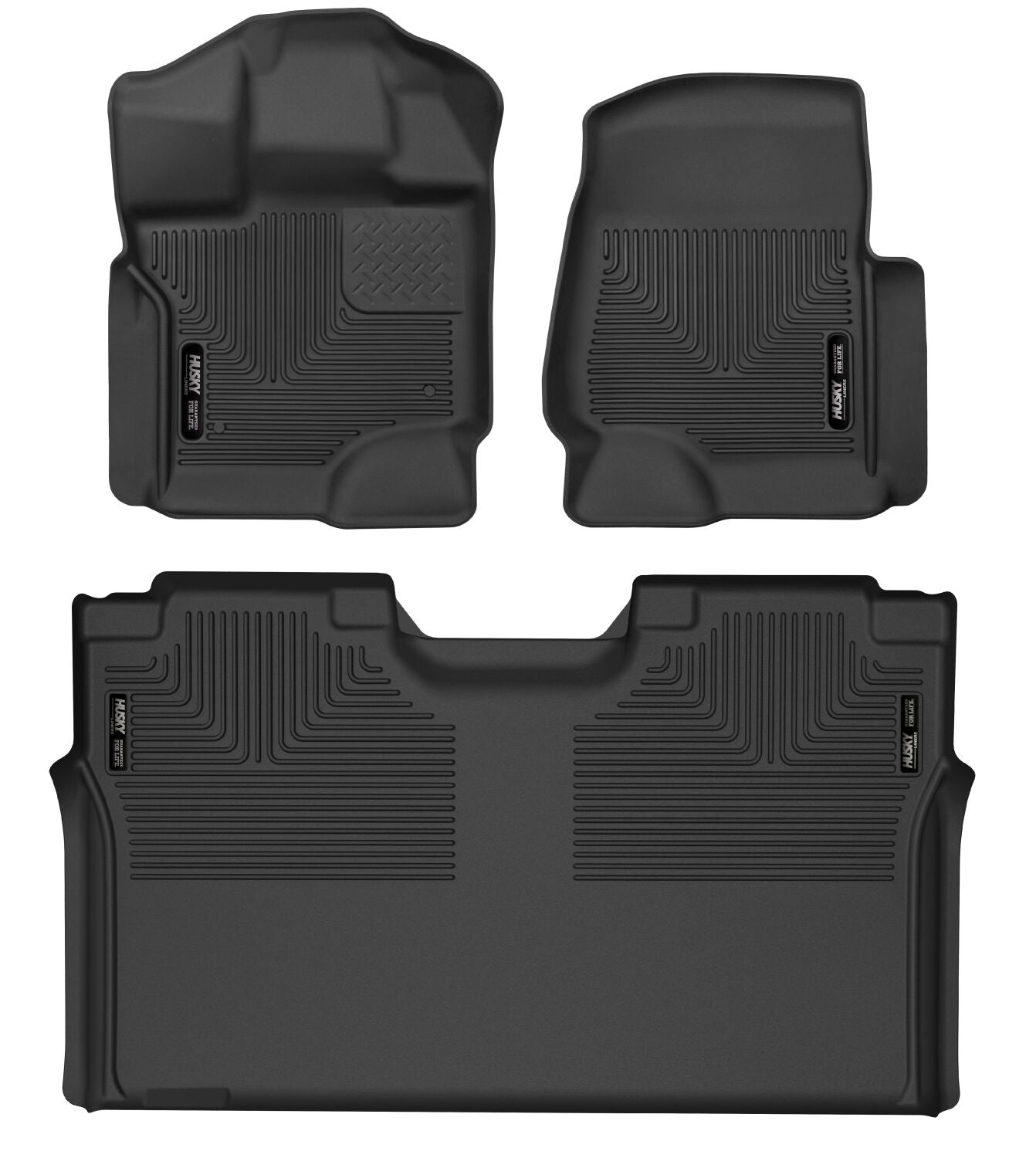 X-act Contour Front & 2nd Seat Floor Liners For 2015-2024 F-150 Lightning Husky Liners