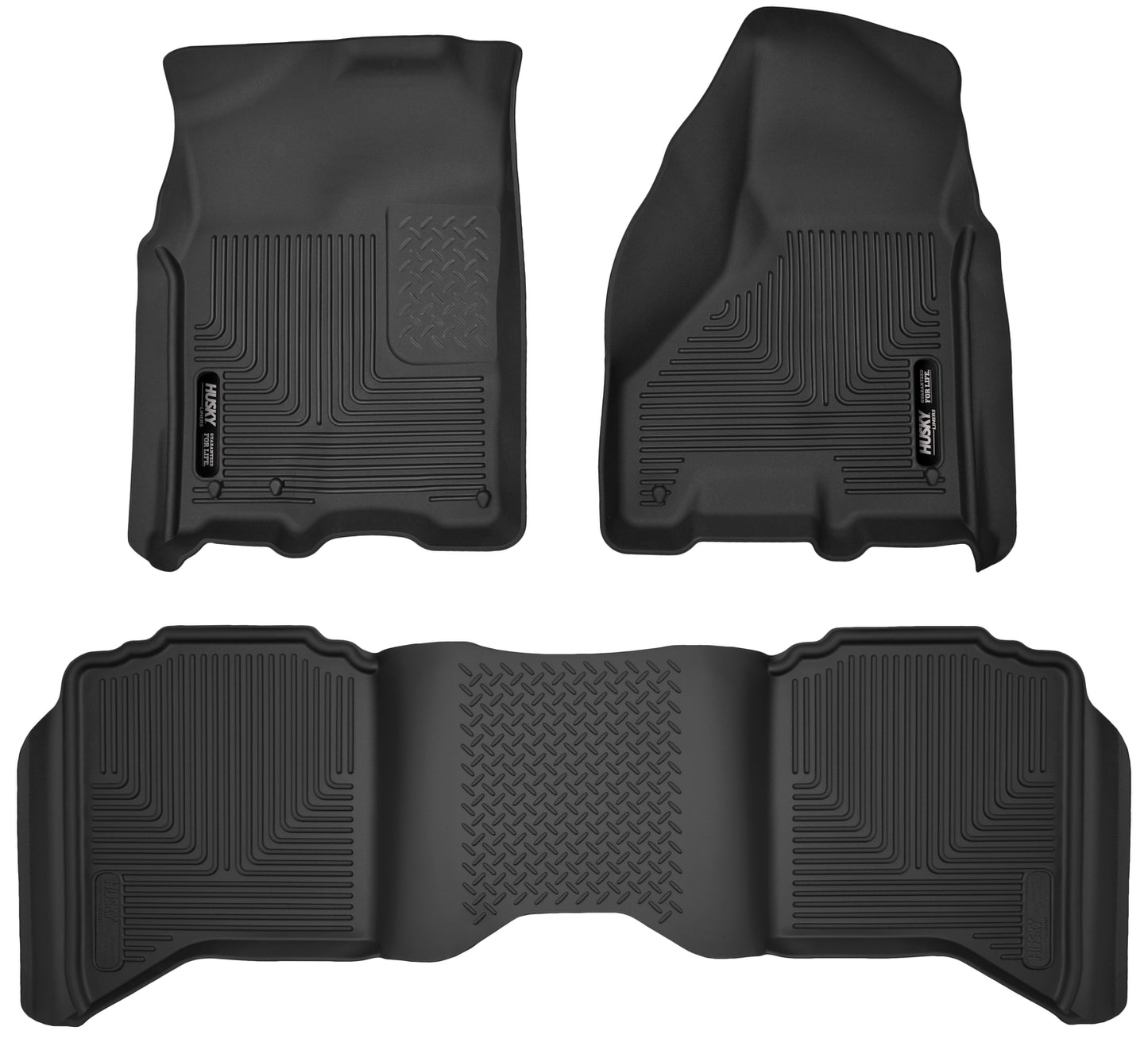 X-act Contour Front & 2nd Seat Floor Liners For 2009-2024 Ram 1500/2500, 1500 Classic, 2500, 3500 Husky Liners