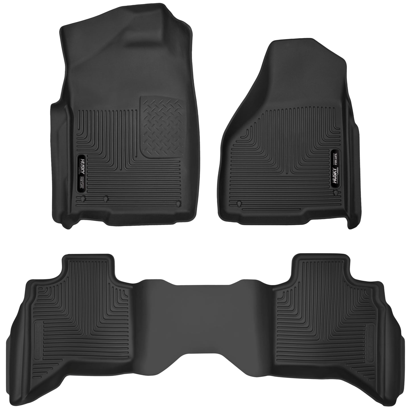 X-act Contour Front & 2nd Seat Floor Liners For 2010-2024 Ram 1500, 1500 Classic Husky Liners