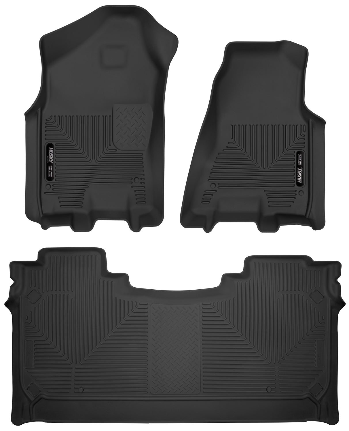 X-act Contour Front & 2nd Seat Floor Liners For 2019-2024 1500 Crew Cab Husky Liners
