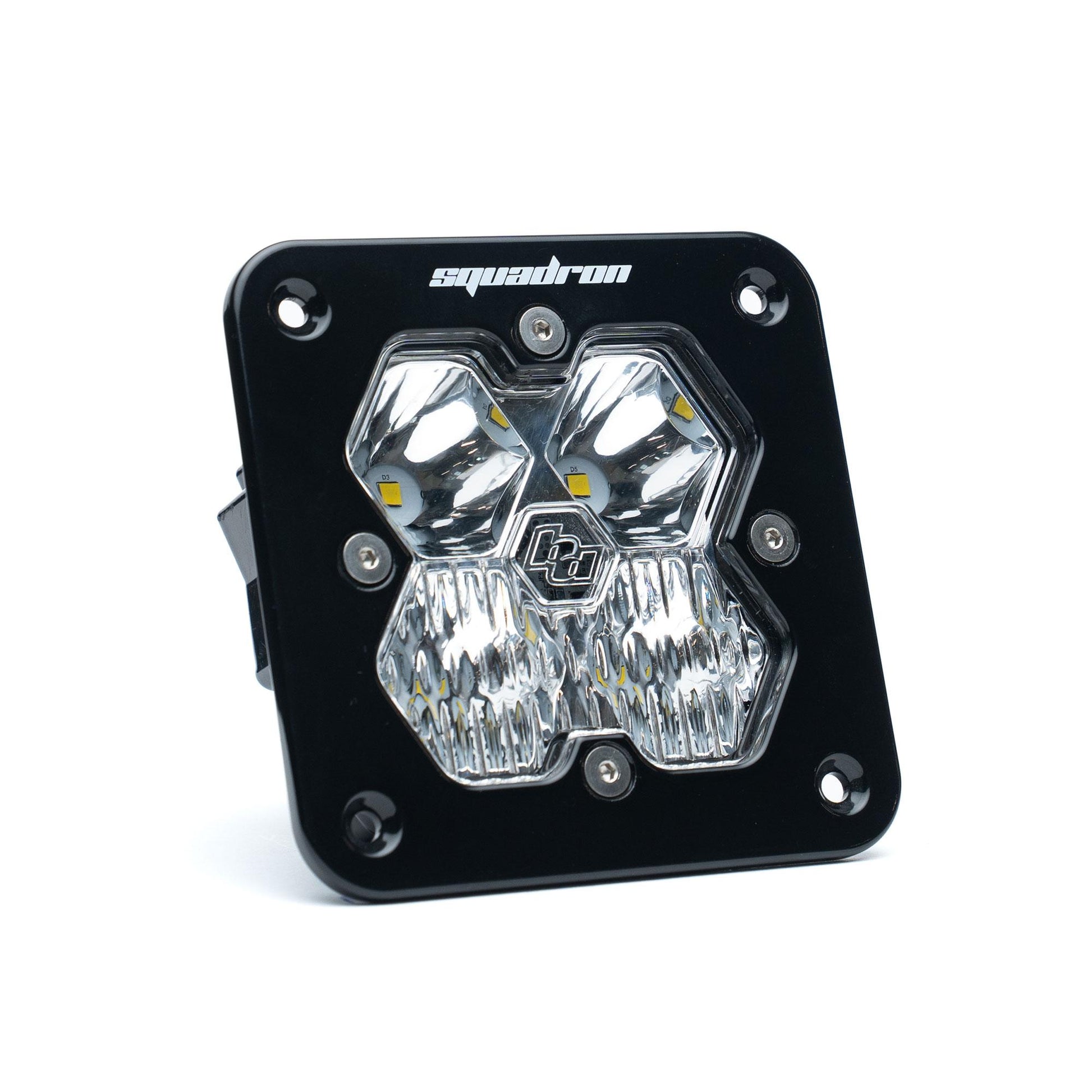 Squadron 2.0 Sport Black Flush Mount LED Auxiliary Light Pod Universal Clear Driving/Combo Baja Designs