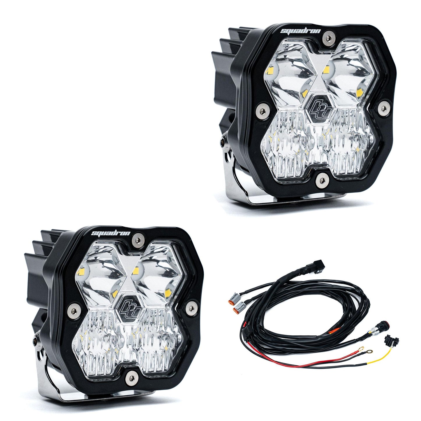 Squadron 2.0 Sport Black LED Auxiliary Light Pod Pair Universal Clear Driving/Combo Baja Designs