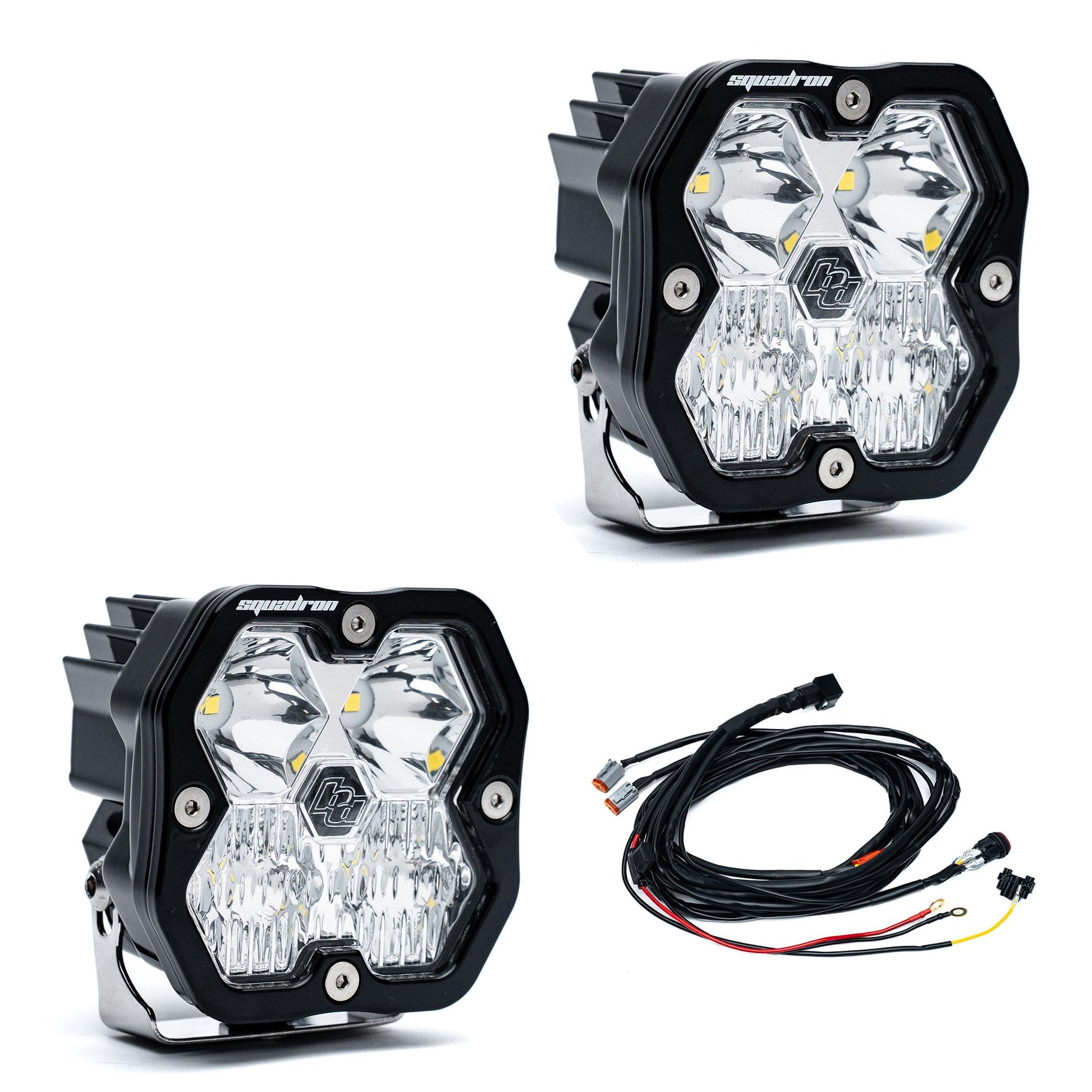 Squadron 2.0 Sport Black LED Auxiliary Light Pod Pair Universal Clear Driving/Combo Baja Designs