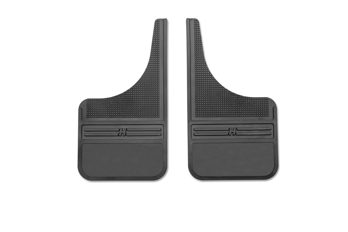 MudDog Mud Flaps Rubber Front Mud Flaps 12 Inch w/o Weight Black 73-24 Dodge / Ford / Toyota Husky Liners