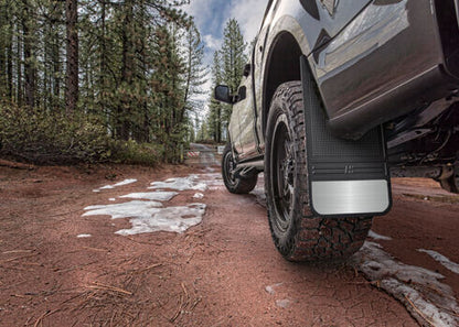 MudDog Mud Flaps Rubber Front Mud Flaps 12 Inch w/o Weight Black 73-24 Dodge / Ford / Toyota Husky Liners