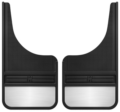 MudDog Mud Flaps Rubber Front Mud Flaps 12 Inch w/ Weight Black 73-24 Dodge / Ford / Toyota Husky Liners