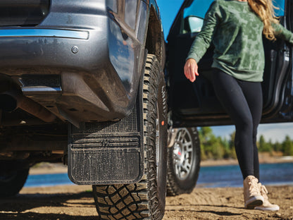 MudDog Mud Flaps Rubber Front Mud Flaps 12 Inch w/ Weight Black 73-24 Dodge / Ford / Toyota Husky Liners