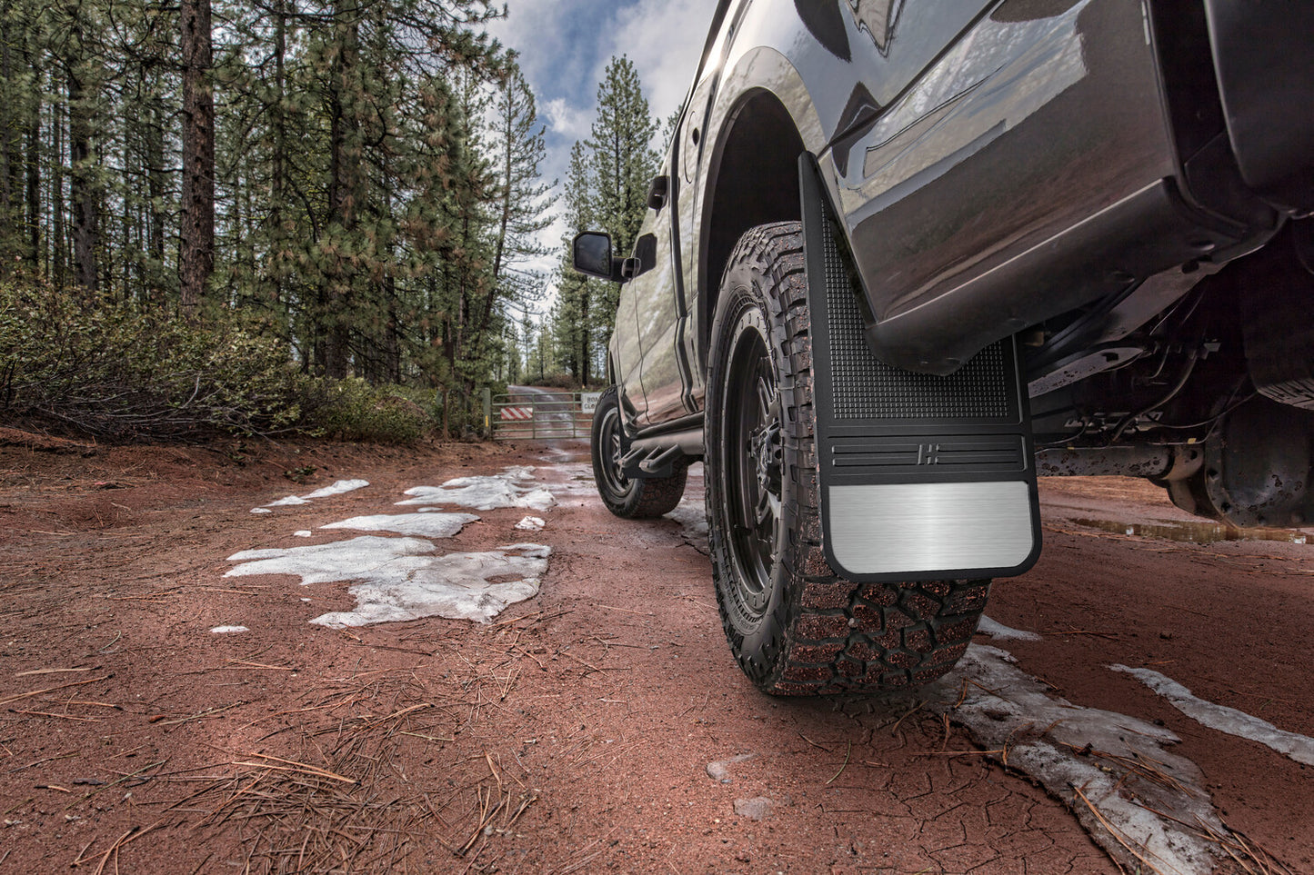 MudDog Mud Flaps Rubber Front Mud Flaps 12 Inch w/ Weight Black 73-24 Dodge / Ford / Toyota Husky Liners