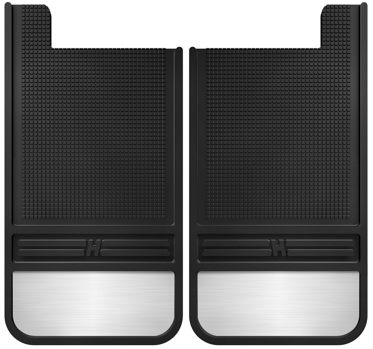 MudDog Mud Flaps Rubber Rear Mud Flaps 12 Inch w/ Weight Black 73-24 Dodge / Ford / Toyota Husky Liners