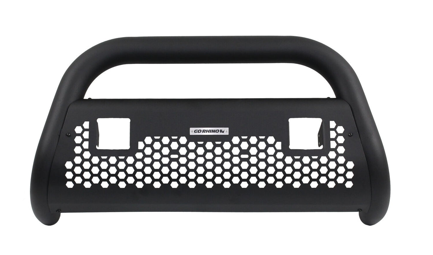 RC2 LR Bull Bar with Two 3 Inch Light Openings Frame Only Textured Black 1999-2022 Ford F-250/F-350 2002-2018 Dodge Ram 1500/2500/3500 Go Rhino