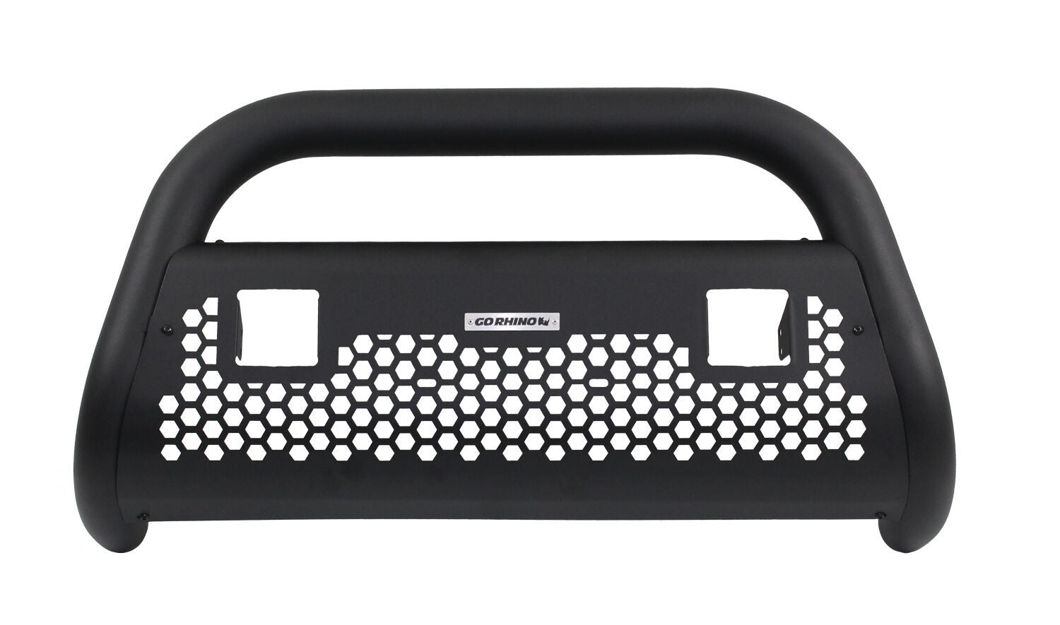 RC2 LR Bull Bar with Two 3 Inch Light Openings Frame Only Textured Black 1999-2022 Ford F-250/F-350 2002-2018 Dodge Ram 1500/2500/3500 Go Rhino