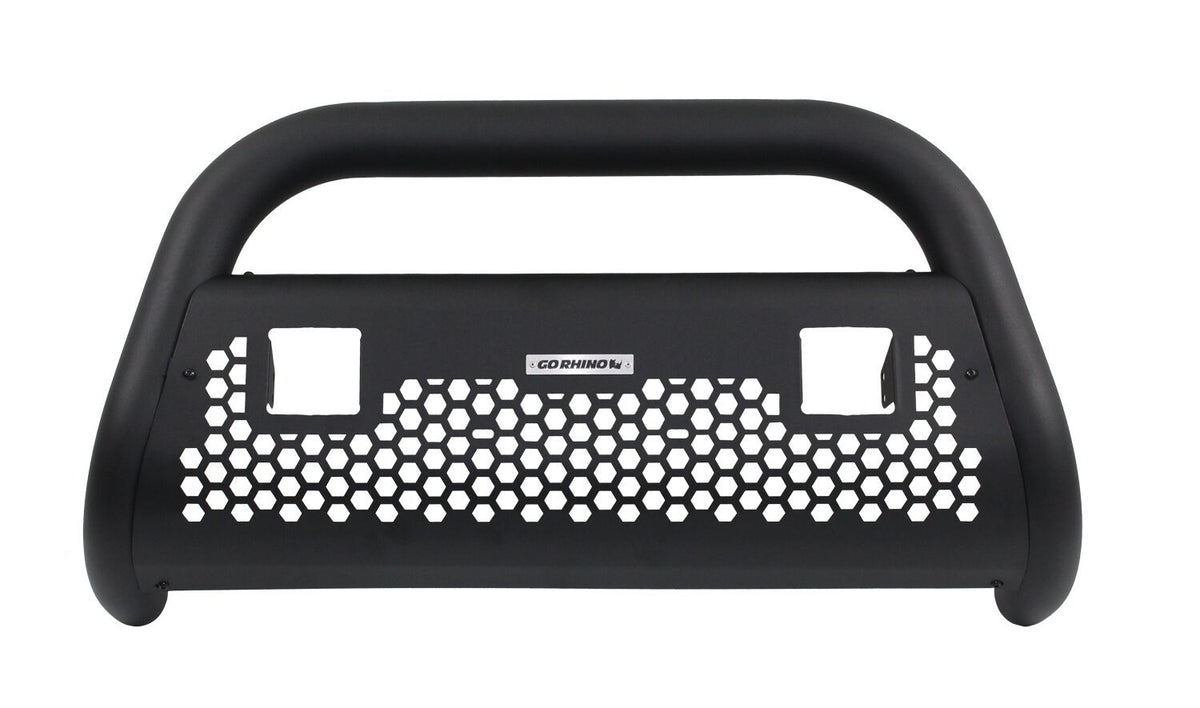RC2 LR Bull Bar with Two 3 Inch Light Openings Frame Only Textured Black 1997-2025 Ford F-150 2003-2006 Silverado 1500/2500 2003-2006 Silverado/Sierra 2500 HD Go Rhino